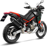 Auspuffendrohr Ohne Geräuschzulassung Lv-14 Edelstahl Schwarz Endkappe Carbon Fiber - Leovince Kompatibel Mit Aprilia Tuareg 660 (2022-2024)