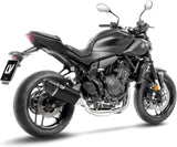 Complete Catalytic Exhaust System With Sound Certification Lv-14 R Steel Black Carbon Fiber End Cap - Leovince Compatible With Yamaha Mt-07 (2025-2026)