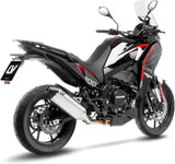Auspuffendrohr Ohne Geräuschzulassung Lv-14 Edelstahl Endkappe Carbon Fiber - Leovince Kompatibel Mit Moto Morini X-Cape 700 (2025-2026)