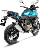 Auspuffendrohr Ohne Geräuschzulassung Lv-14 Edelstahl Endkappe Carbon Fiber - Leovince Kompatibel Mit Qj Motor Srt 600 Sx (2024-2026)