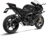 Komplette Auspuffanlage Ohne Katalysator Und Ohne Geräuschzulassung Lv-14 R Edelstahl Schwarz Endkappe Carbon Fiber - Leovince Kompatibel Mit Yamaha Yzf-R9 900 (2025-2026)