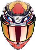 Integralhelm Für Motorrad Scorpion Exo Exo-Race Air Ultra Tct / Carbon Blau Gelb Rot Kobra Grösse Xl