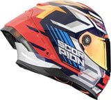 Integralhelm Für Motorrad Scorpion Exo Exo-Race Air Ultra Tct / Carbon Blau Gelb Rot Kobra Grösse Xl