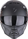 Integralhelm Für Motorrad Scorpion Exo Exo-Combat Ii Polycarbonate Mattschwarz Weiß Gold Genesis Grösse M