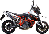 Dual Catalytic Exhaust Tips With Sound Certification Albus Ceramic White Aluminium - Gpr Compatible With Ktm 990 Smr Supermoto (2008-2012)