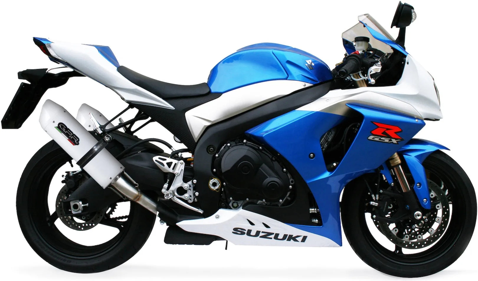 Doppelauspuffanlage Mit Geräuschzulassung Albus Ceramic Alu Weiss - Gpr Kompatibel Mit Suzuki Gsx-R 1000 K9 (2009-2011)