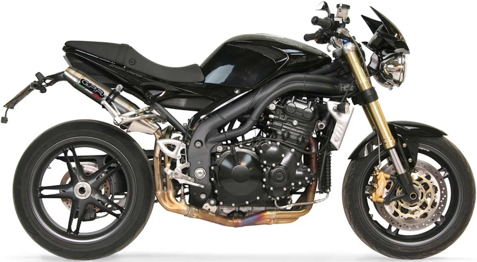 Doppelauspuffanlage Mit Geräuschzulassung Deeptone Edelstahl - Gpr Kompatibel Mit Triumph Speed Triple 1050 (2005-2010)