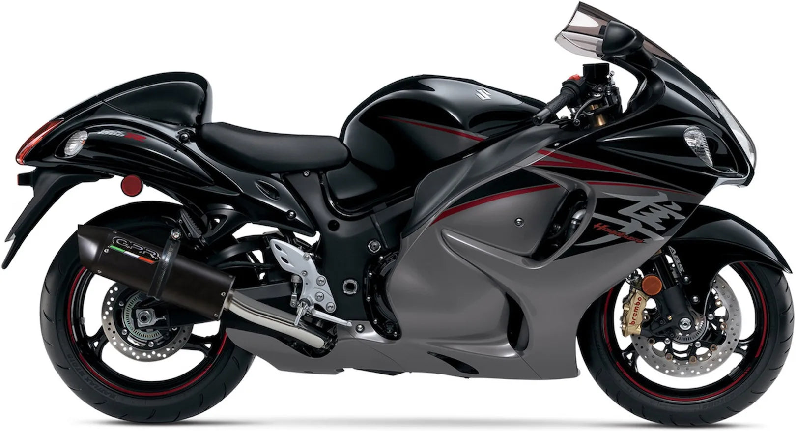 Doppelauspuffanlage Mit Geräuschzulassung Furore Alu Schwarz - Gpr Kompatibel Mit Suzuki Hayabusa 1300 (2007-2016)