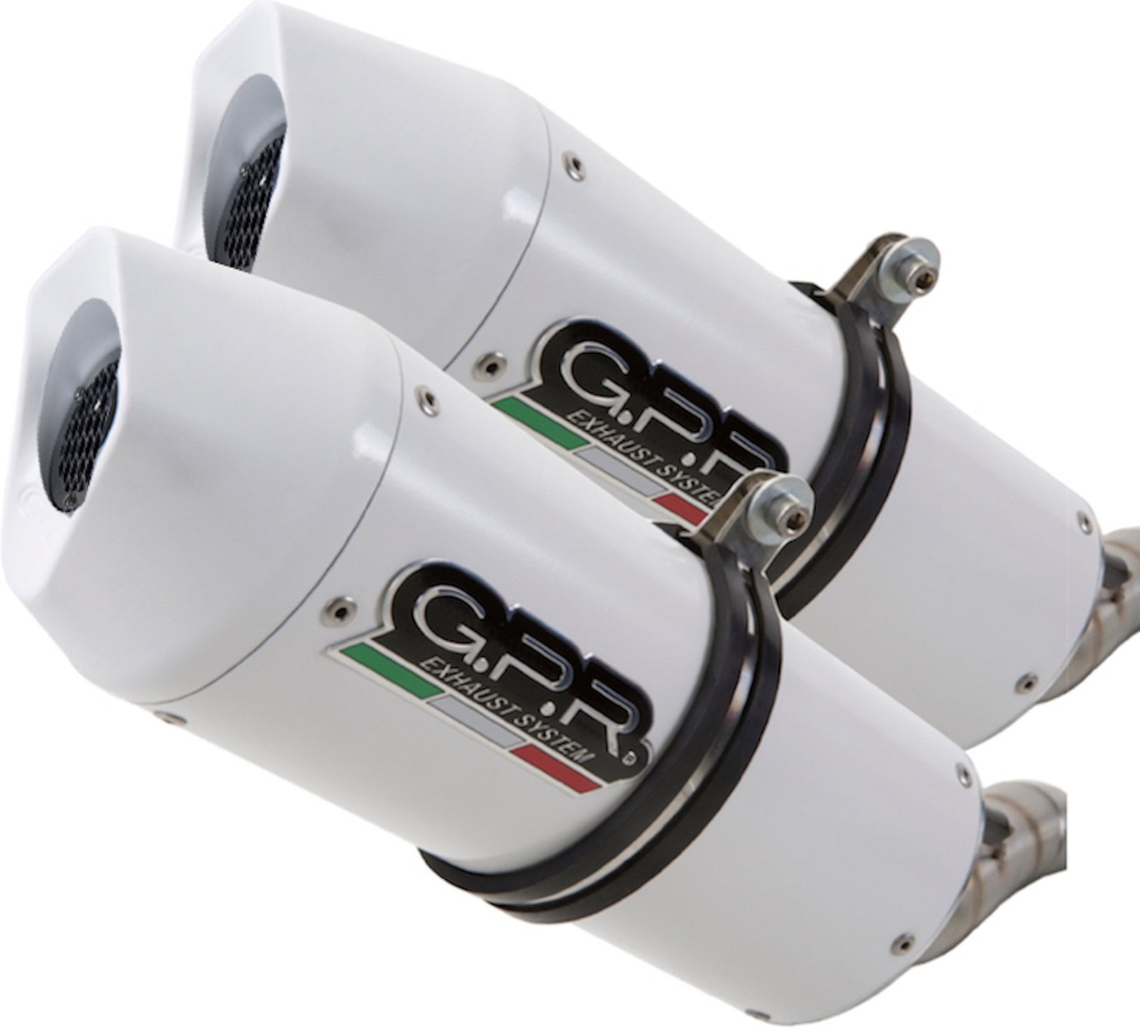 Dual Exhaust System With Sound Certification Albus Evo4 White Aluminium - Gpr Compatible With Triumph Speed Triple 1050 (2016-2020)