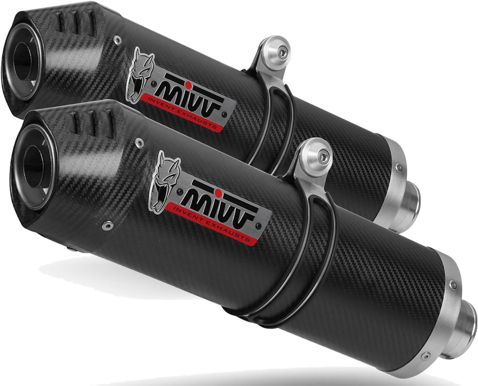 Doppelauspuffanlage Mit Geräuschzulassung Oval Carbon Carbon - Mivv Kompatibel Mit Kawasaki Z 1000 (2007-2009)