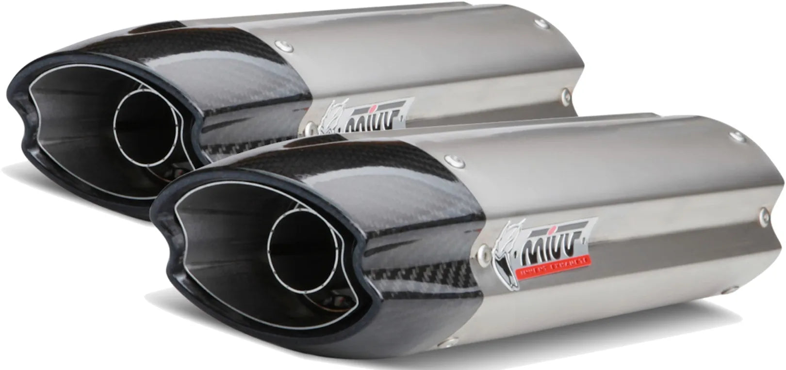 Doppelauspuffanlage Mit Katalysator Und Geräuschzulassung Suono Edelstahl Carbon - Mivv Kompatibel Mit Ducati 848 (2007-2013)