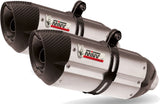 Doppelauspuffanlage Ohne Katalysator Mit Geräuschzulassung Suono Edelstahl Carbon - Mivv Kompatibel Mit Aprilia Dorsoduro 1200 (2012-2016)