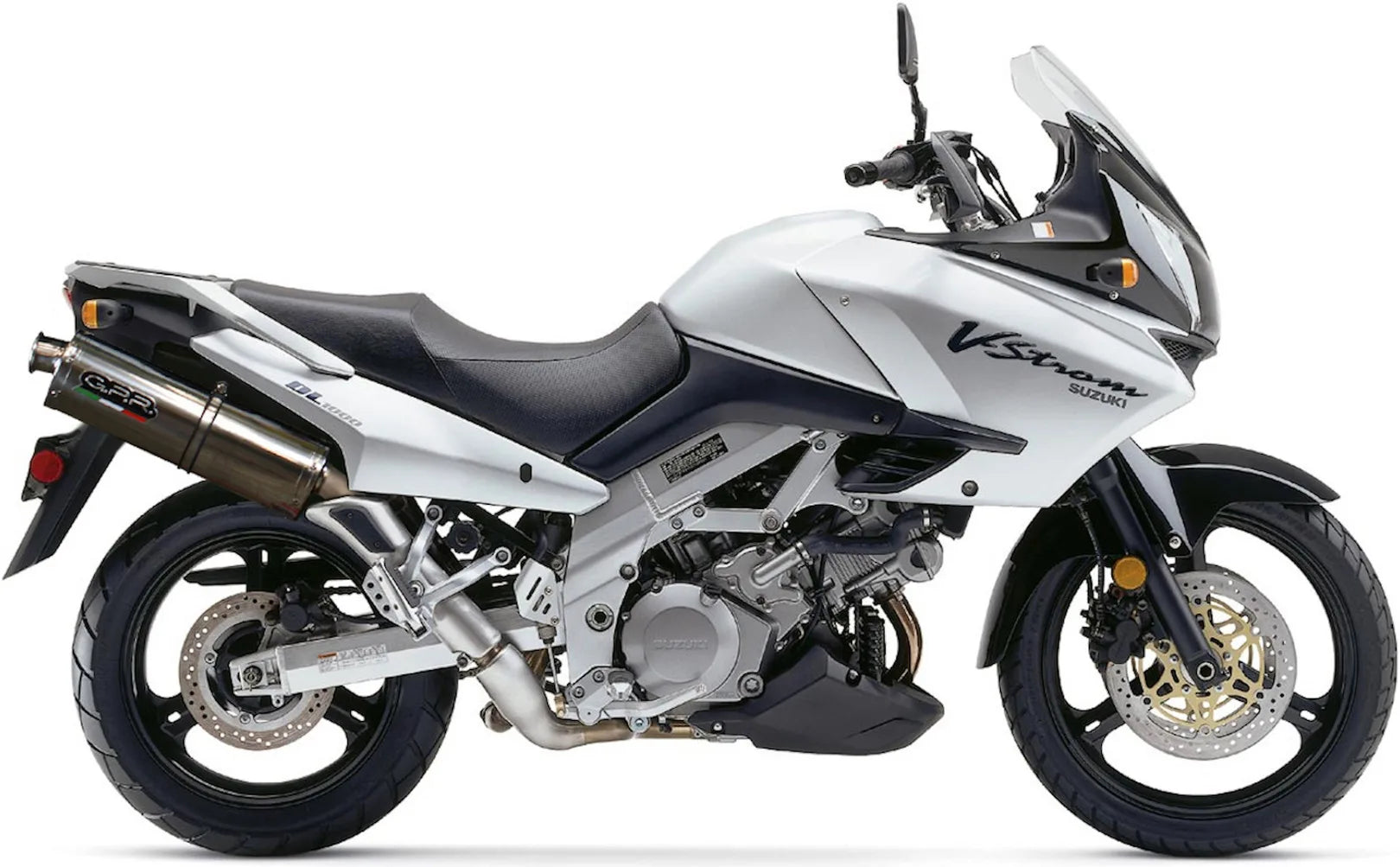 Doppelauspuffanlage Mit Geräuschzulassung Trioval Edelstahl - Gpr Kompatibel Mit Suzuki V-Strom Dl 1000 (2002-2013)
