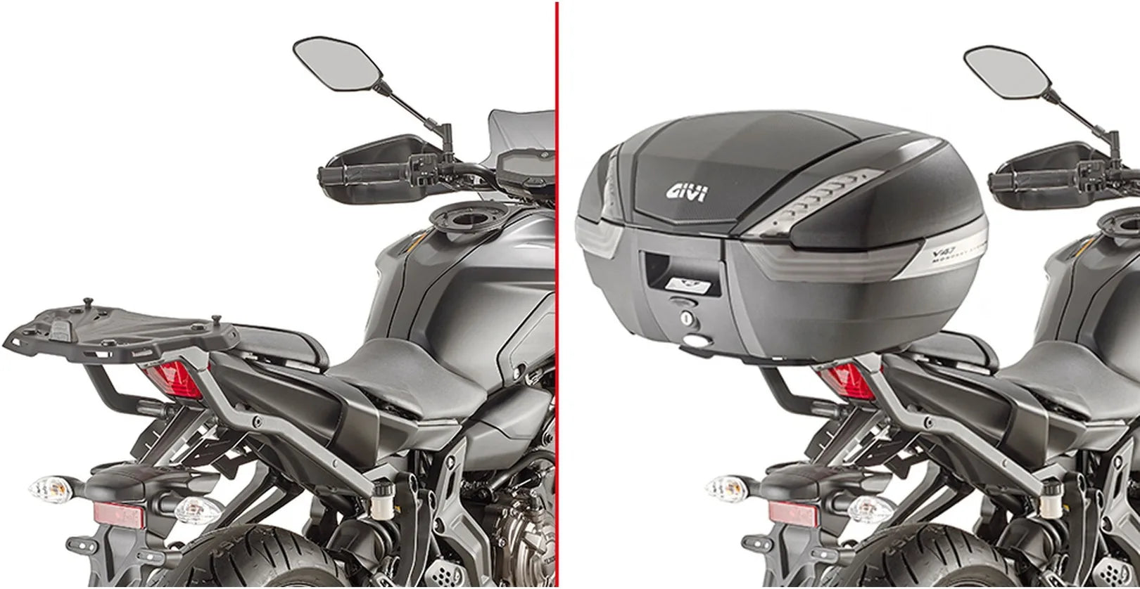 Motorradkoffer Monokey Aluminium 47 Lt Technopolymer - Givi Kompatibel Mit Yamaha Mt-07 (2021-2024)