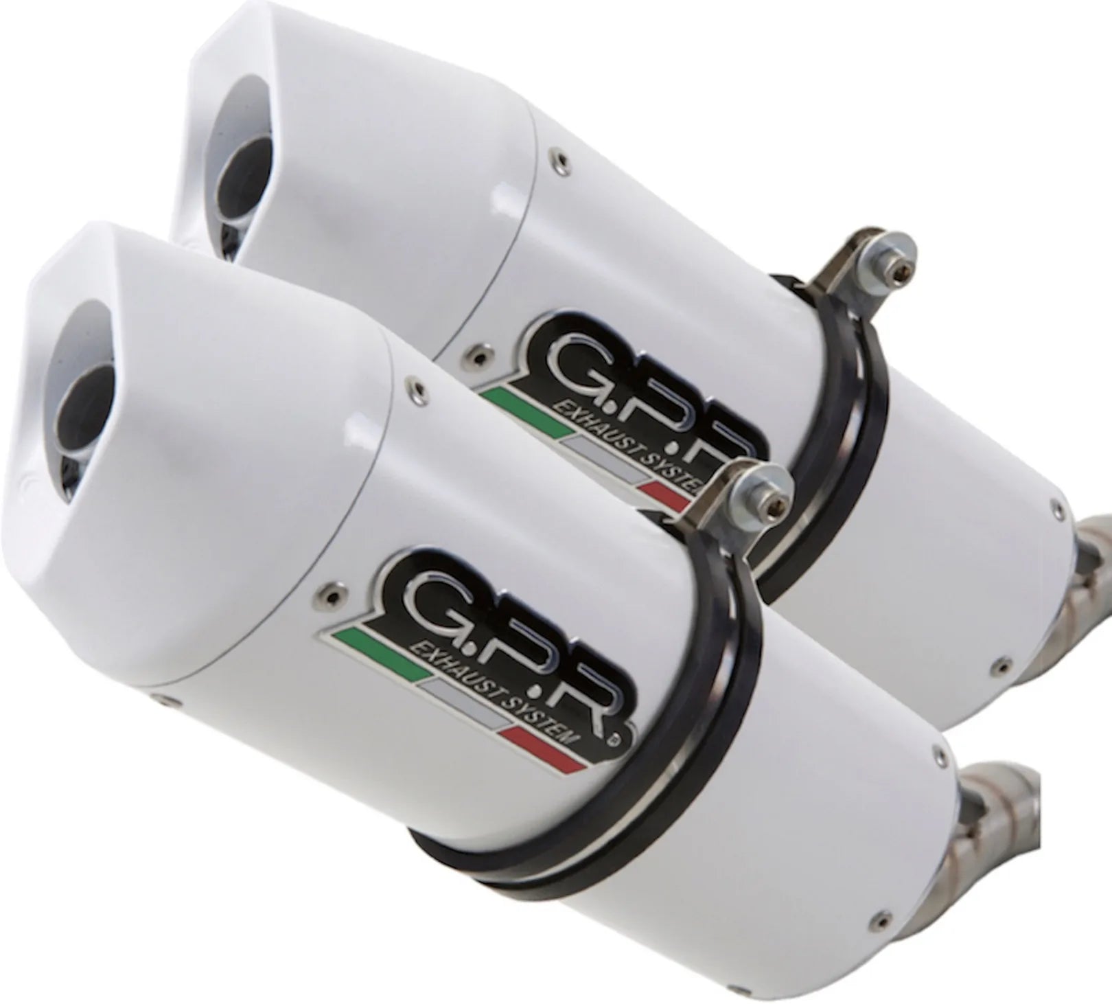 Doppelauspuffanlage Mit Geräuschzulassung Albus Ceramic Alu Weiss - Gpr Kompatibel Mit Husqvarna Te 630 E - Sms - Smr (2010-2014)