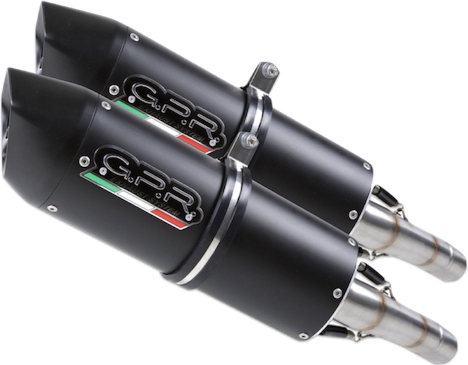 Dual Exhaust System With Sound Certification Furore Aluminium Black - Gpr Compatible With Cagiva X-Raptor 1000 (2002)