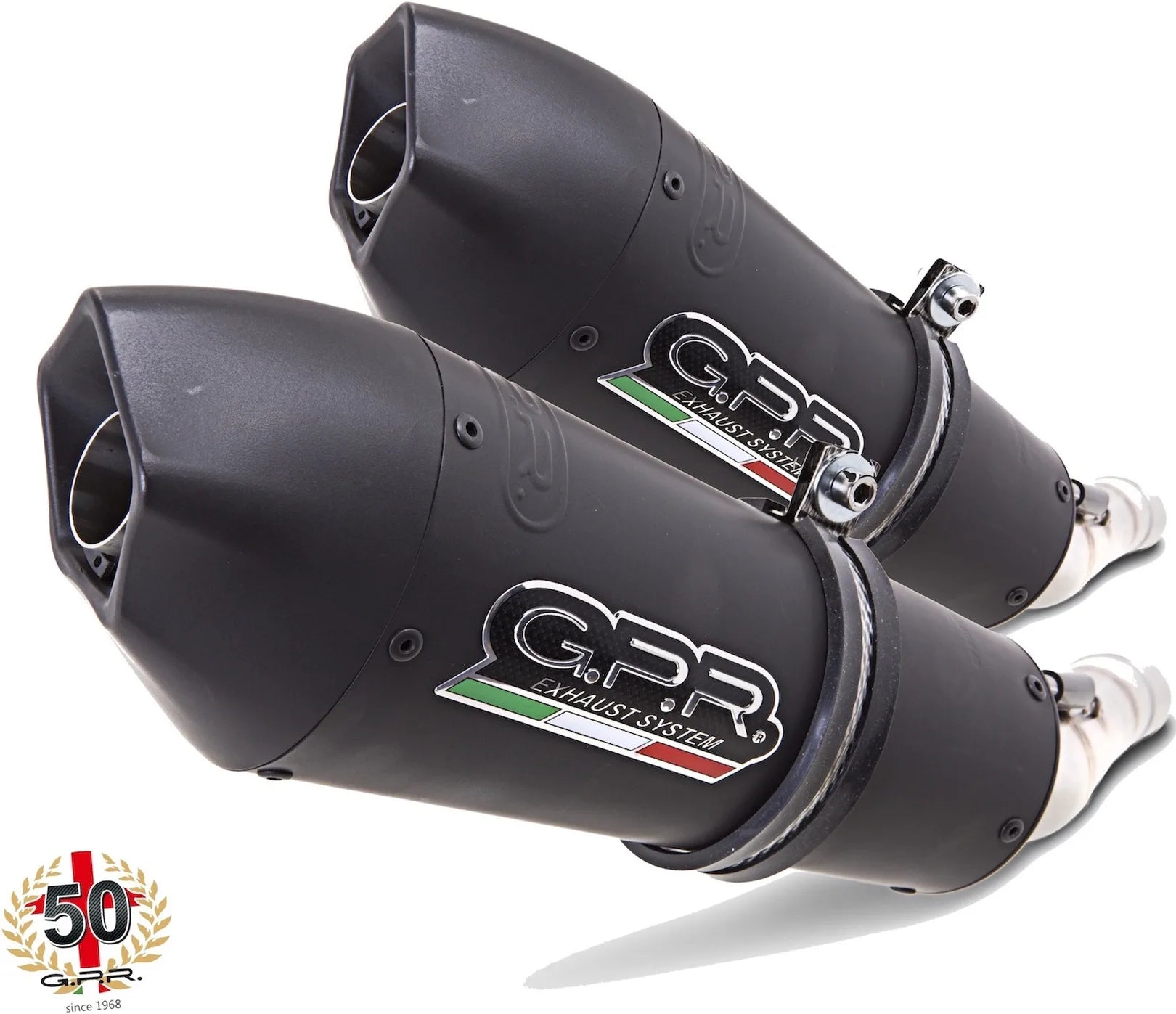 Doppelauspuffanlage Mit Geräuschzulassung Gpe Anniversary Titan Schwarz - Gpr Kompatibel Mit Ducati Hypermotard 1100 - Evo (2007-2012)