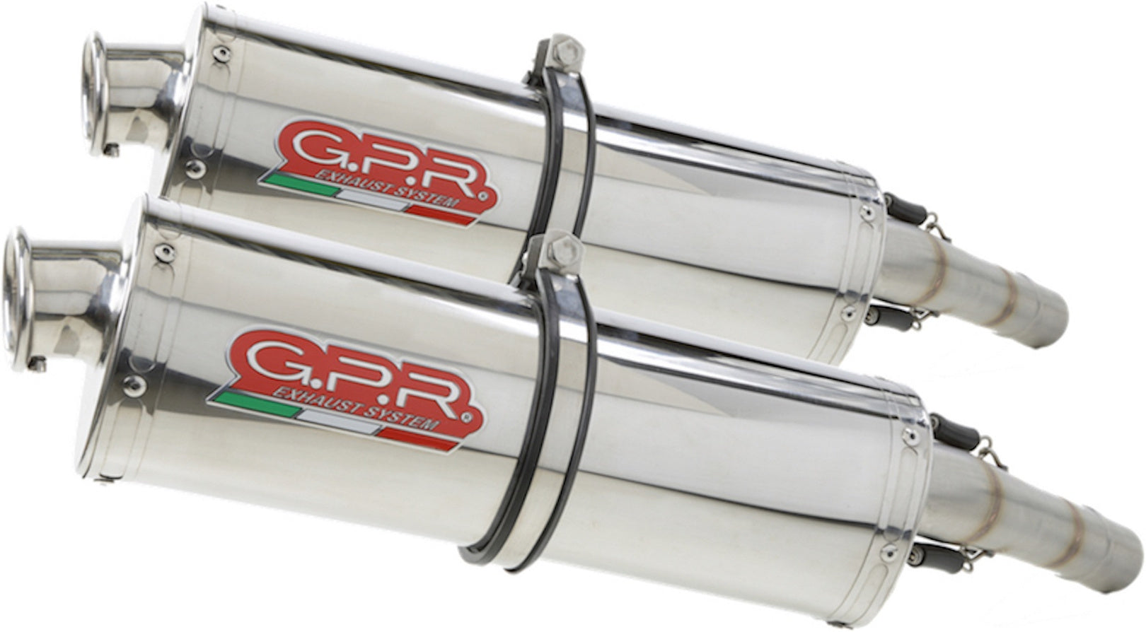 Dual Exhaust System With Sound Certification Trioval Stainless Steel - Gpr Compatible With Cagiva Raptor 650 (2001-2005)