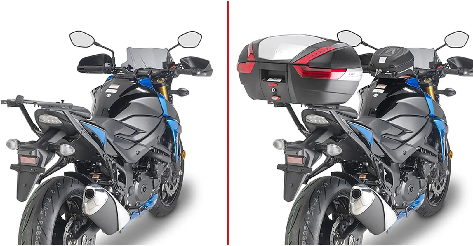 Motorradkoffer Monokey Carbon Look Tech 47 Lt Technopolymer - Givi Kompatibel Mit Suzuki Gsx-S 750 (2017-2021)