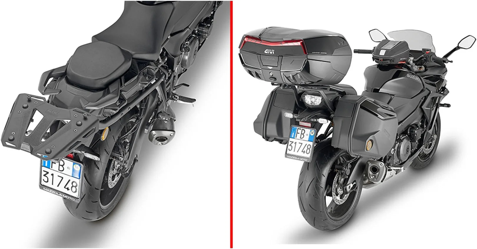 Motorradkoffer Monolock Schwarz 30 Lt C30N Technopolymer - Givi Kompatibel Mit Suzuki Gsx-S 1000 Gt (2022-2024)