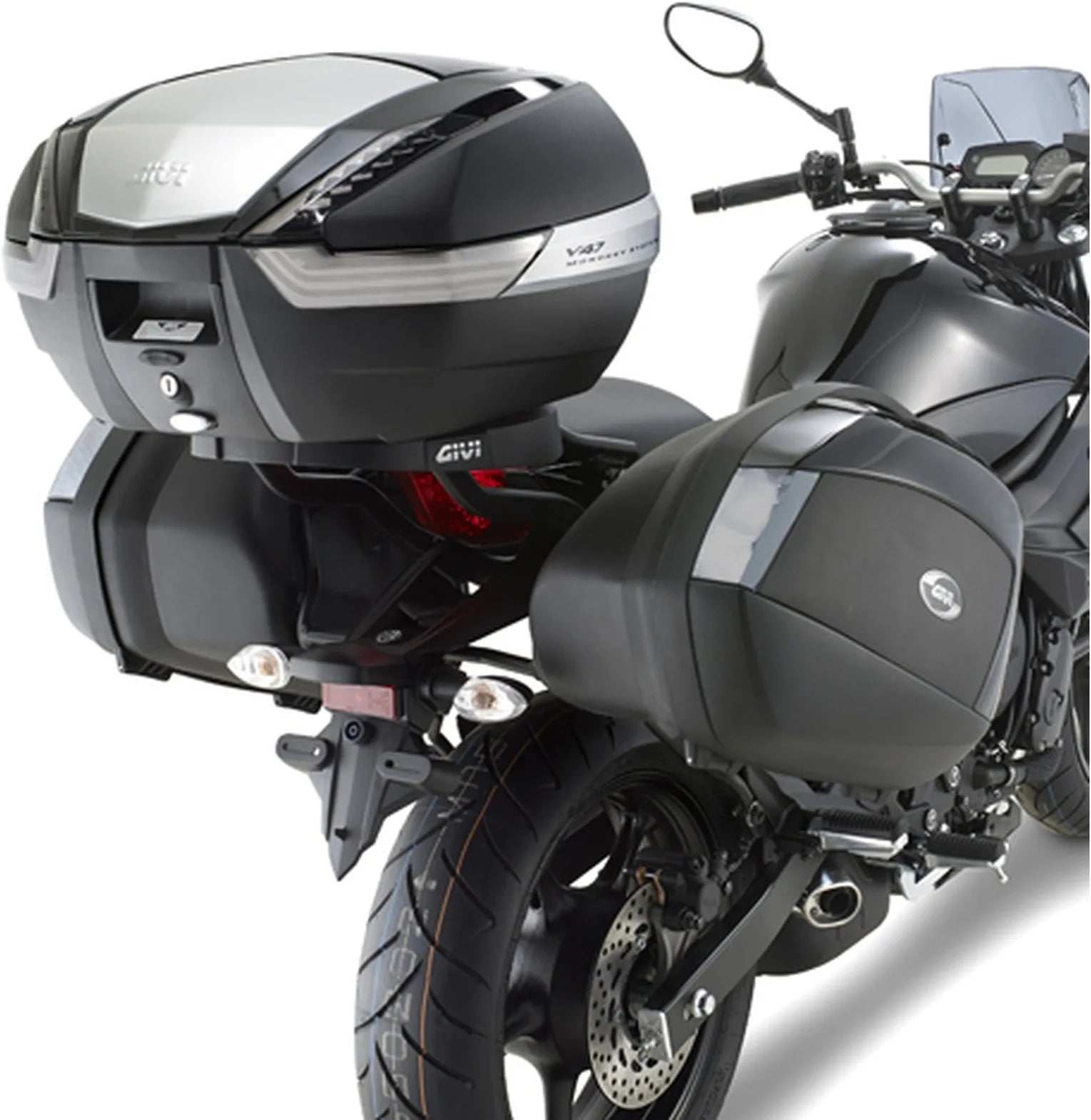 Motorradkoffer Monokey Schwarz Tech 40 Lt Technopolymer - Givi Kompatibel Mit Yamaha Xj6 Diversion - F (2009-2013)