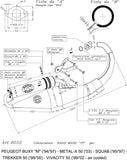 Complete Catalytic Exhaust System With Sound Certification Hand Made Tt Aluminum - Leovince Compatible With Peugeot Metal-X 50 (2003)