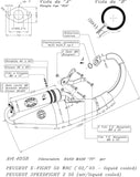 Complete Catalytic Exhaust System With Sound Certification Hand Made Tt Aluminum - Leovince Compatible With Peugeot Speedfight 2 50 Air - Liquid
