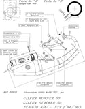 Complete Catalytic Exhaust System With Sound Certification Hand Made Tt Aluminum - Leovince Compatible With Gilera Stalker 50