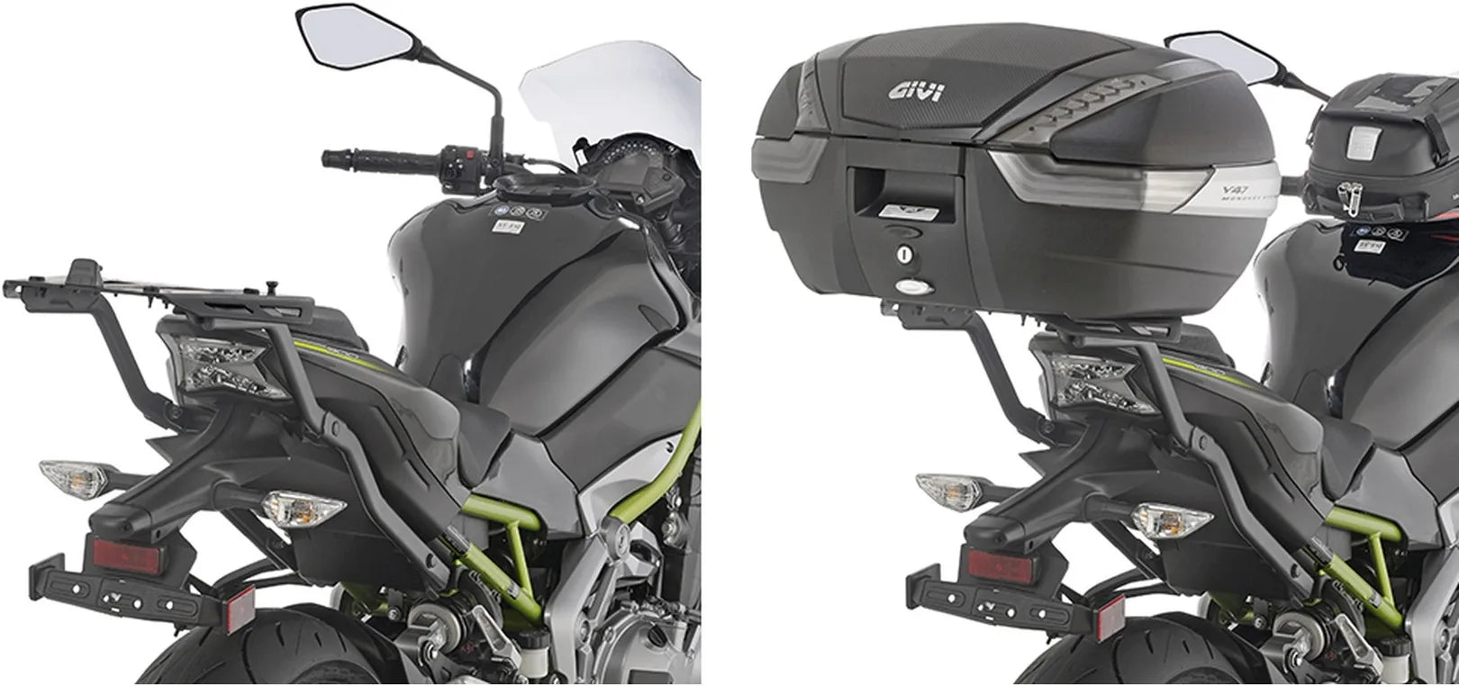 Motorradkoffer Monokey Trekker Alaska Aluminium Schwarz 56 Lt Trekker Alaska Aluminium - Givi Kompatibel Mit Kawasaki Z 900 (2017-2019)