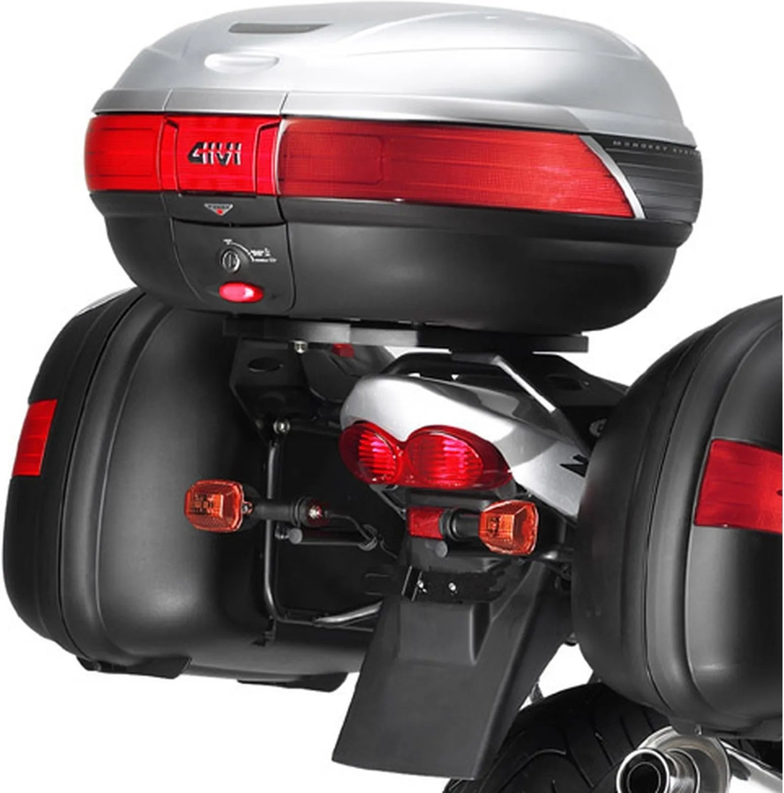 Motorradkoffer Monokey Schwarz 40 Lt Technopolymer - Givi Kompatibel Mit Suzuki Gsf 600 Bandit - S (2000-2004)