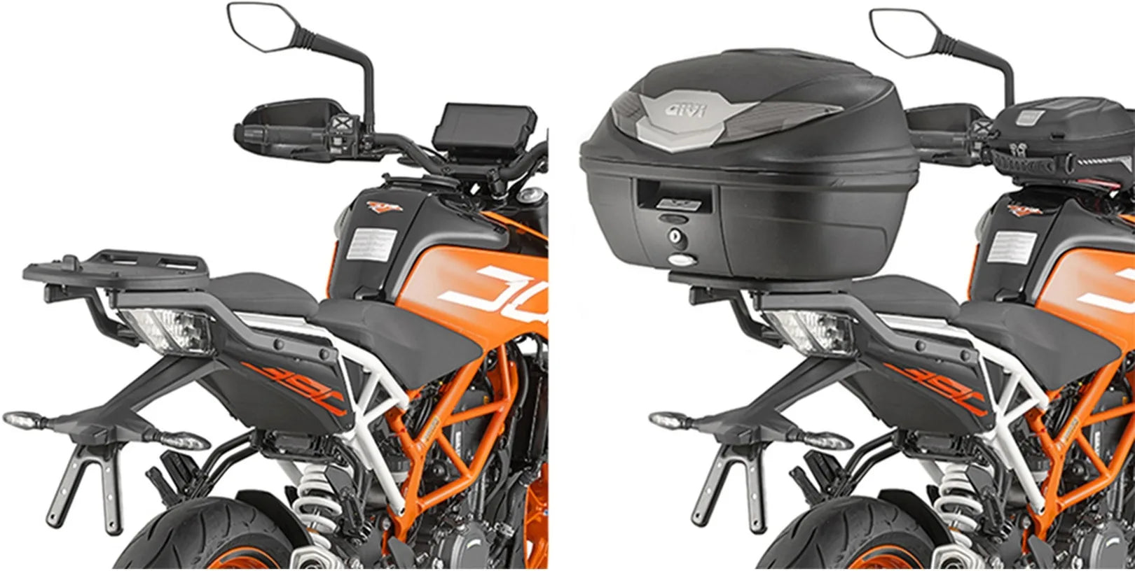 Motorradkoffer Monolock Alpina Aluminium 44 Lt Alpina Aluminium - Givi Kompatibel Mit Ktm 390 Duke (2017-2023)