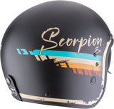 Urban Motorcycle Helmet Scorpion Exo Belfast Evo Ultra Tct Matt Black Beige Adonis Size L