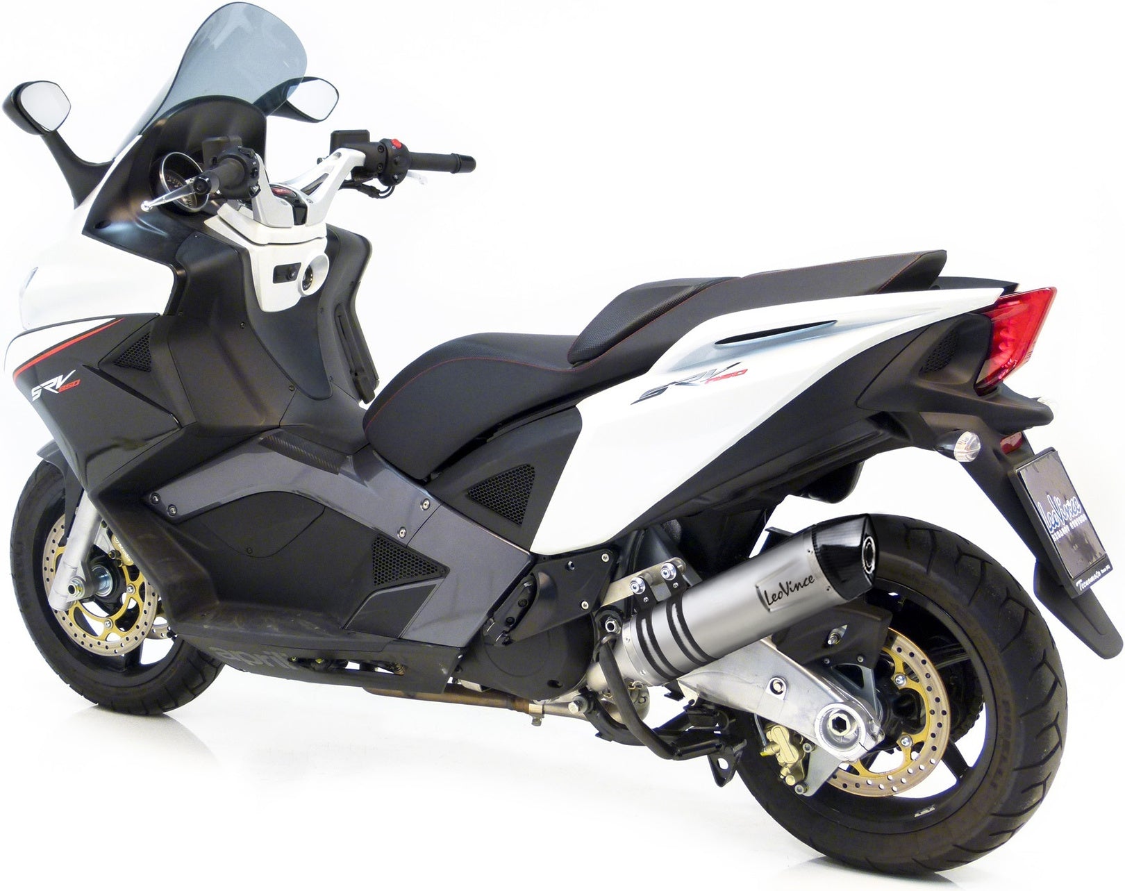 Exhaust Tip With Noise Certification Lv One Evo Stainless Steel Carbon Fiber End Cap - Leovince Compatible With Gilera Gp 800 (2008-2015)
