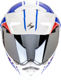 Full-Face Motorcycle Helmet Scorpion Exo Adx-2 Polycarbonate White Blue Red Lewis Size Xl