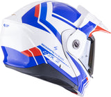 Full-Face Motorcycle Helmet Scorpion Exo Adx-2 Polycarbonate White Blue Red Lewis Size Xl