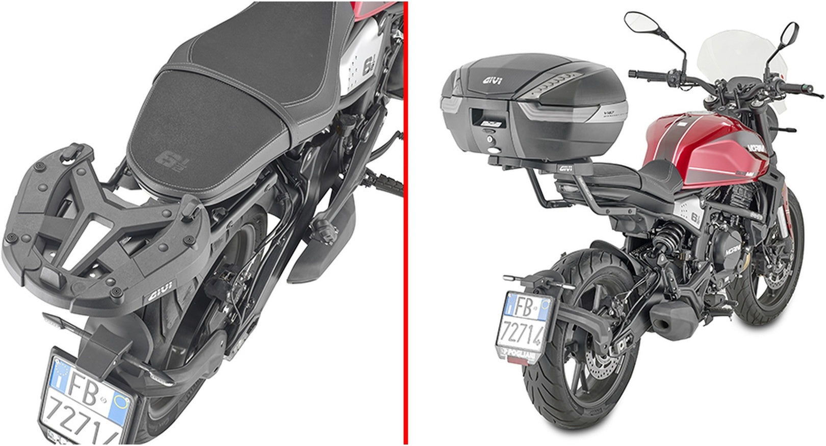 Monokey Black Tech Top Case - 40 Lt Technopolymer - Givi Compatible With Moto Morini Seiemmezzo Scr 650 (2022-2024)