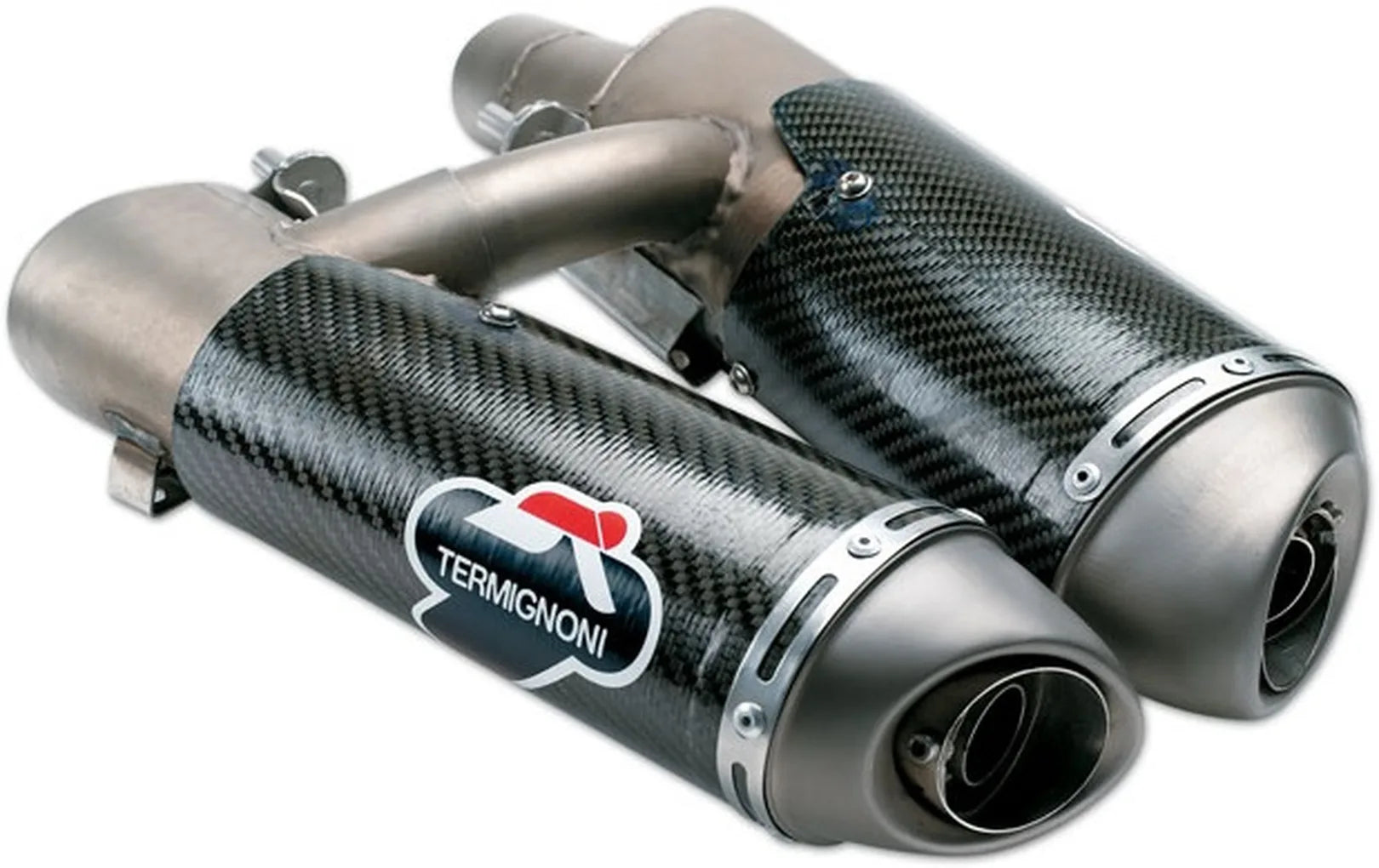Doppelauspuffanlage Mit Geräuschzulassung Carbon - Termignoni Kompatibel Mit Ducati Hypermotard 1100