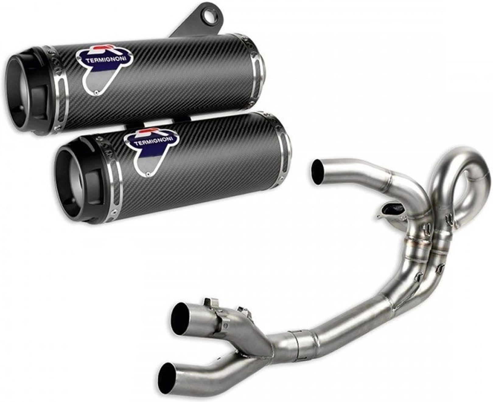 Complete Exhaust System Without Catalytic Converter And Without Sound Certification Carbon - Termignoni Compatible With Ducati Monster 1200 (2015)