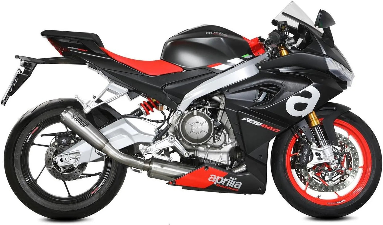 Komplette Auspuffanlage Ohne Katalysator Und Mit Geräuschzulassung X-M1 Titan - Mivv Kompatibel Mit Aprilia Rs 660 (2020-2024)