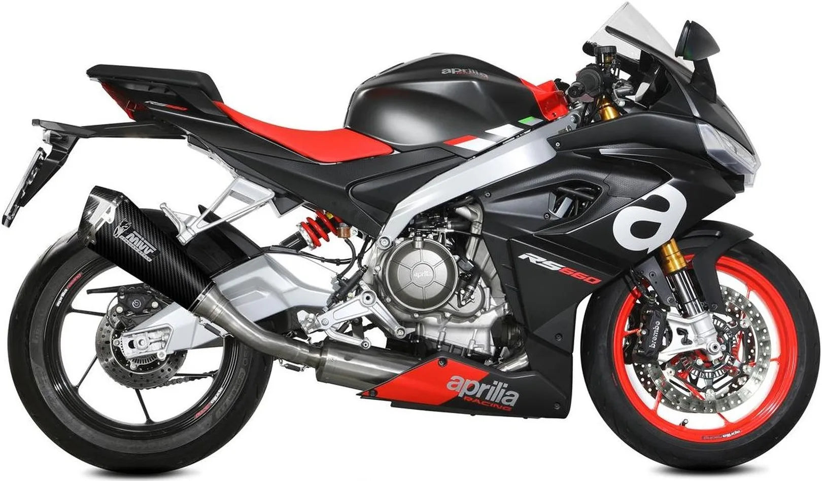 Komplette Abgasanlage Mit Katalysator Und Geräuschzulassung Delta Race Carbon Carbon - Mivv Kompatibel Mit Aprilia Rs 660 (2020-2024)