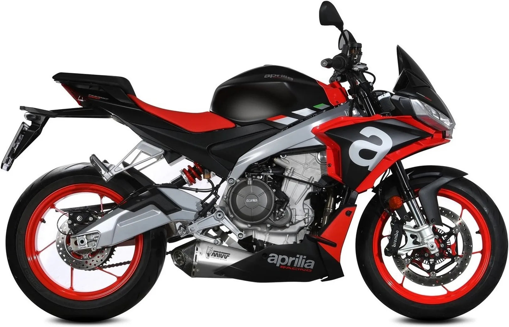 Komplette Abgasanlage Mit Katalysator Und Geräuschzulassung Delta Race Edelstahl Carbon - Mivv Kompatibel Mit Aprilia Tuono 660 (2021-2024)