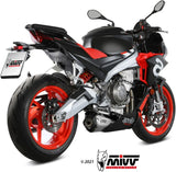 Komplette Abgasanlage Mit Katalysator Und Geräuschzulassung Delta Race Edelstahl Carbon - Mivv Kompatibel Mit Aprilia Rs 660 (2020-2024)