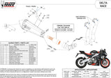 Komplette Auspuffanlage Ohne Katalysator Und Ohne Geräuschzulassung Delta Race Stahl Schwarz Carbon - Mivv Kompatibel Mit Aprilia Rs 660 (2020-2024)