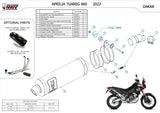Komplette Auspuffanlage Ohne Katalysator Und Mit Geräuschzulassung Dakar Edelstahl - Mivv Kompatibel Mit Aprilia Tuareg 660 (2022-2024)