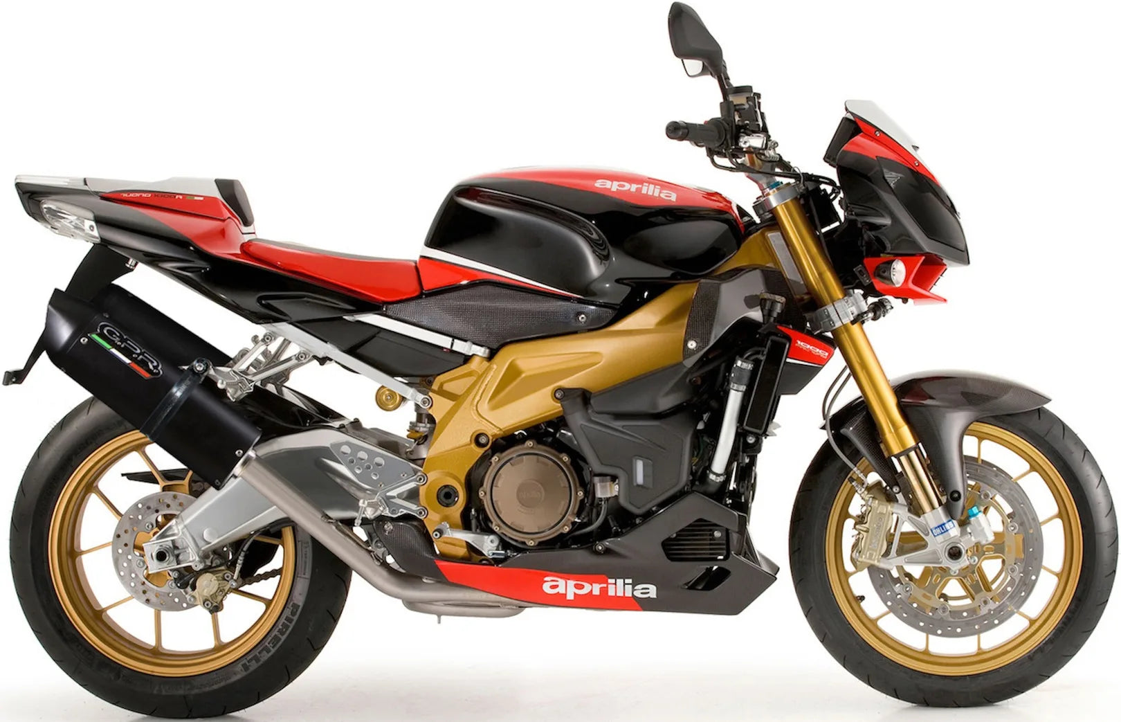 Doppelauspuffanlage Mit Geräuschzulassung Furore Alu Schwarz - Gpr Kompatibel Mit Aprilia Tuono R 1000 Factory (2006-2010)