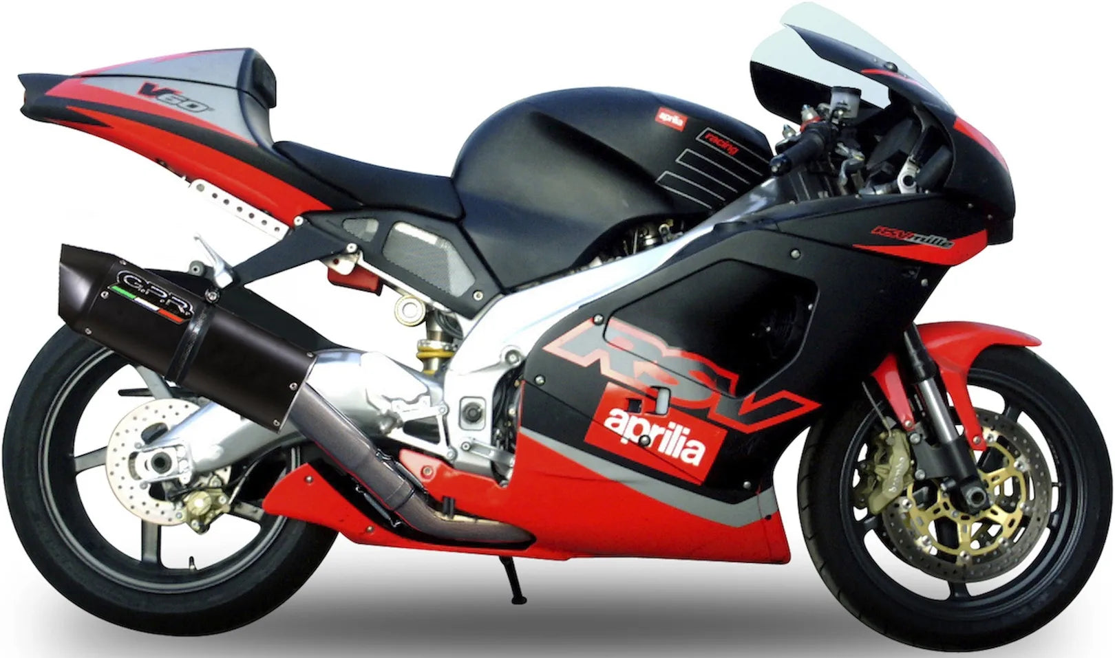 Auspuffendstück Mit Geräuschzulassung Furore Alu Schwarz - Gpr Kompatibel Mit Aprilia Rsv 1000 - Sp (1998-2003)