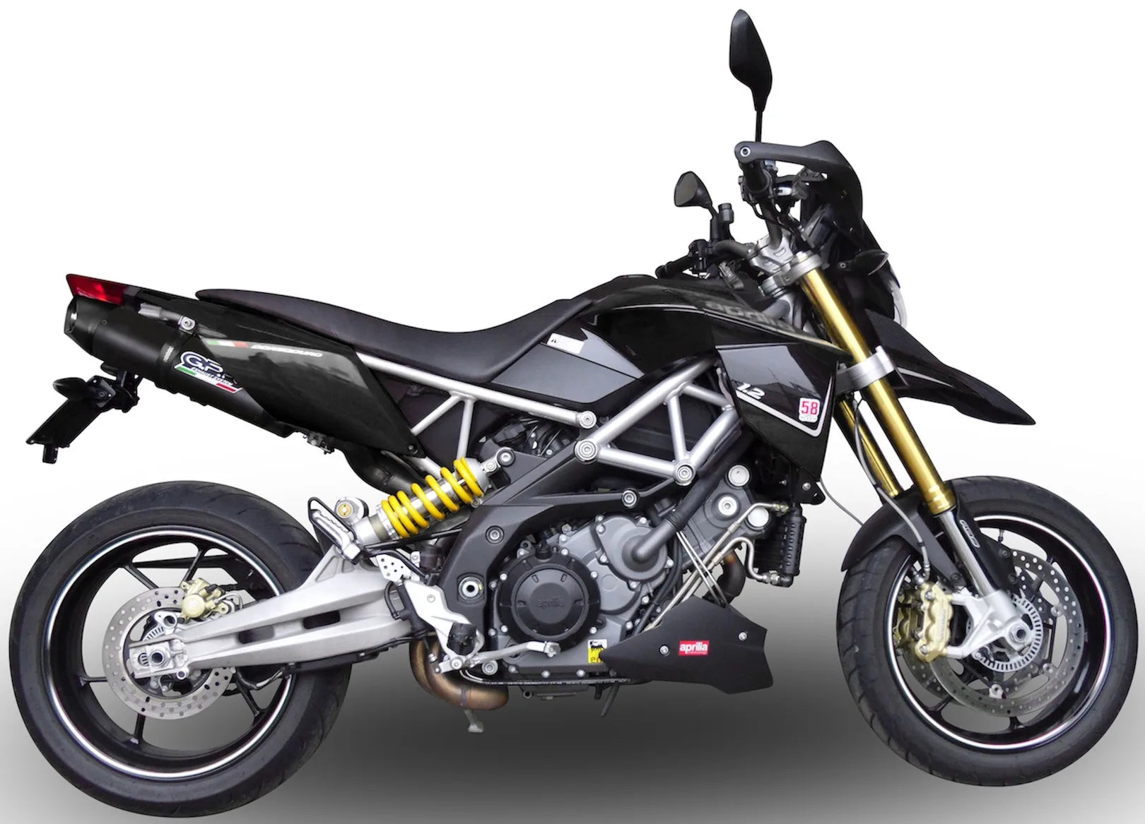 Doppelauspuffanlage Mit Geräuschzulassung Furore Alu Schwarz - Gpr Kompatibel Mit Aprilia Dorsoduro 750 (2008-2016)
