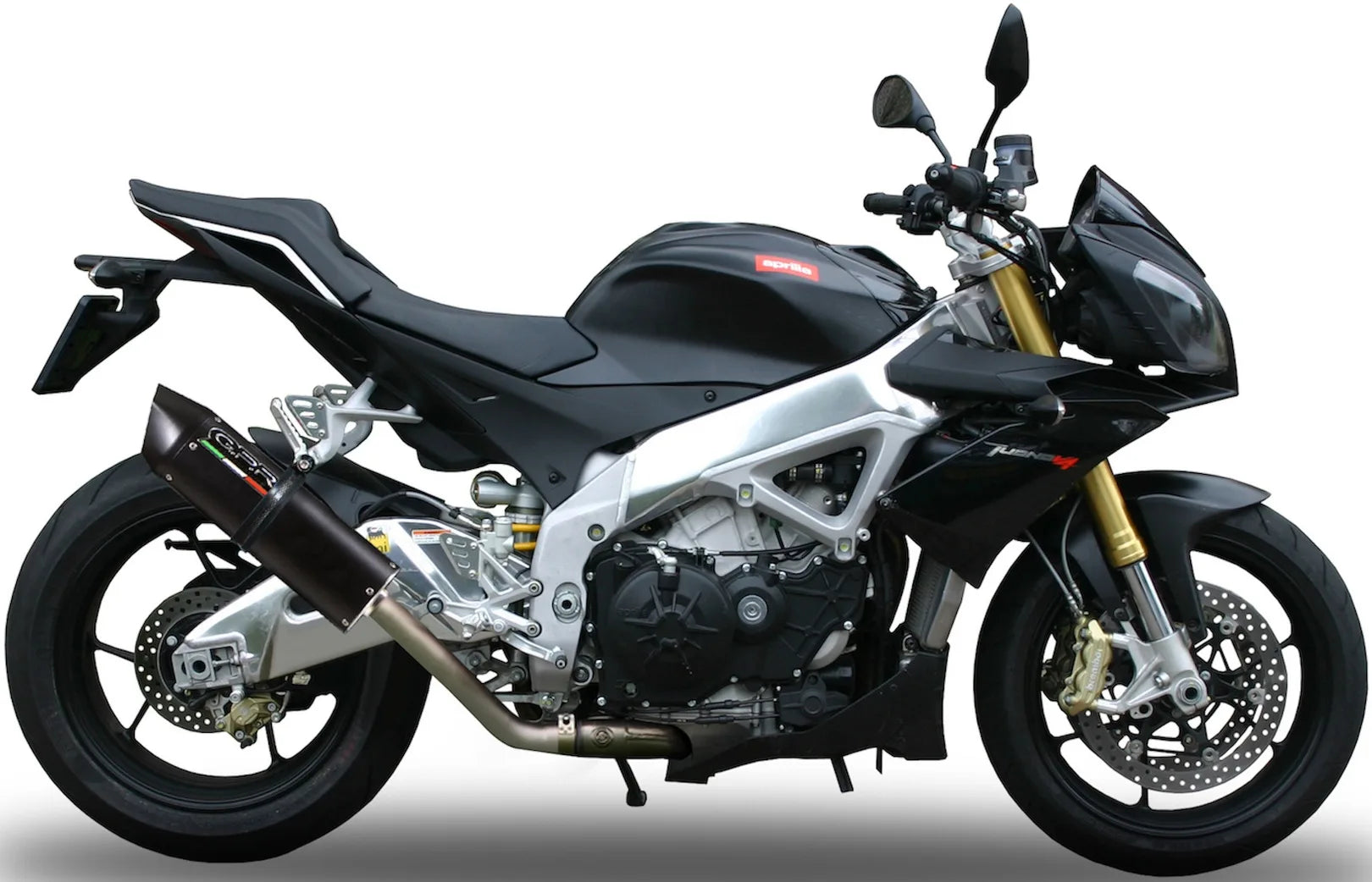 Auspuffendstück Mit Geräuschzulassung Furore Alu Schwarz - Gpr Kompatibel Mit Aprilia Tuono V4 R - Std - Aprc 1000 (2011-2014)