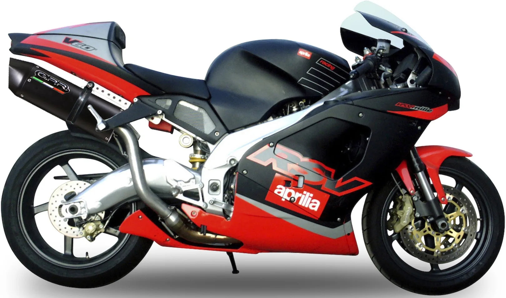 Auspuffendstück Mit Geräuschzulassung Furore Alu Schwarz - Gpr Kompatibel Mit Aprilia Rsv 1000 - Sp (1998-2003)