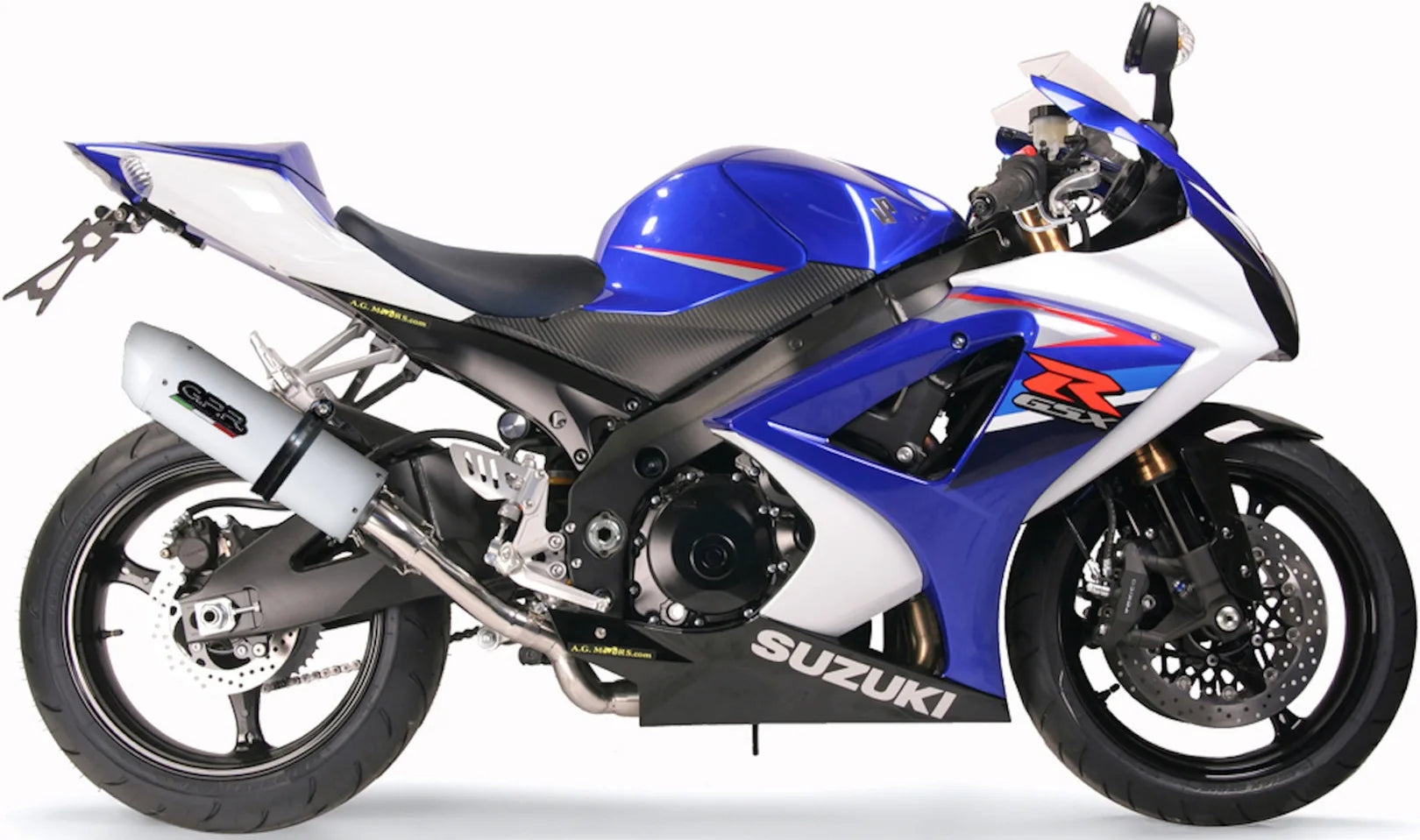 Doppelauspuffanlage Mit Geräuschzulassung Albus Ceramic Alu Weiss - Gpr Kompatibel Mit Suzuki Gsx-R 1000 K7 (2007-2008)